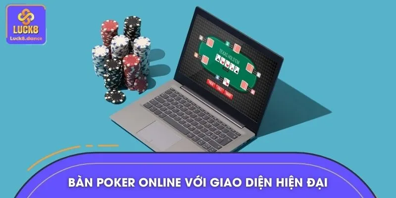 Bàn poker online với giao diện hiện đại